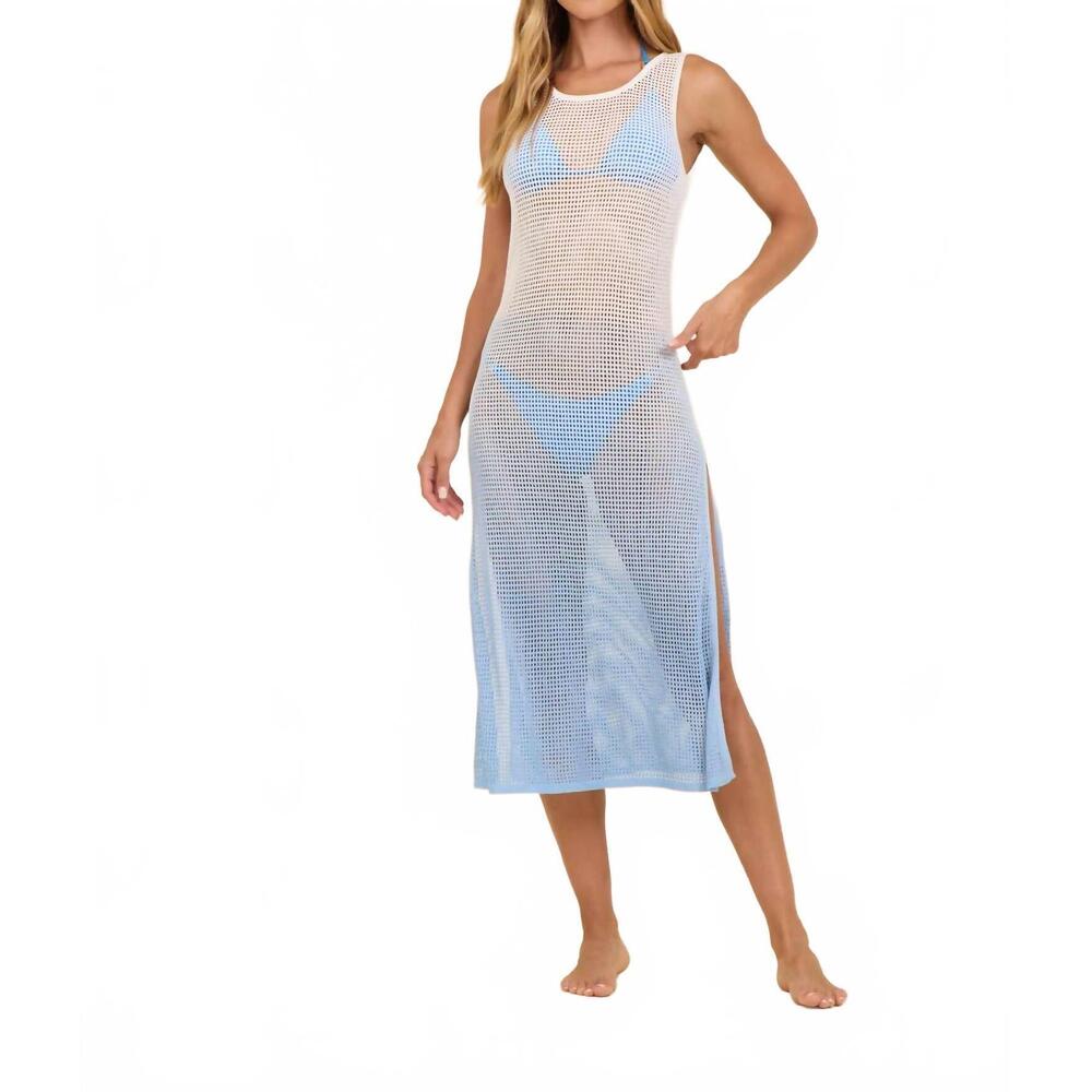 NEW SURF GYPSY tanner coverup midi dress in blue